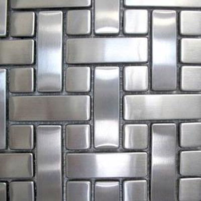 Diamond Tech Glass Diamond Tech Glass Metal Series Mosaic Basketweave Tile  &  Stone