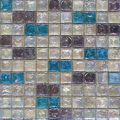 Maestro Mosaics Maestro Mosaics Seaside Glass Mosaic Blends White Violet Sea Blue Tile  &  Stone